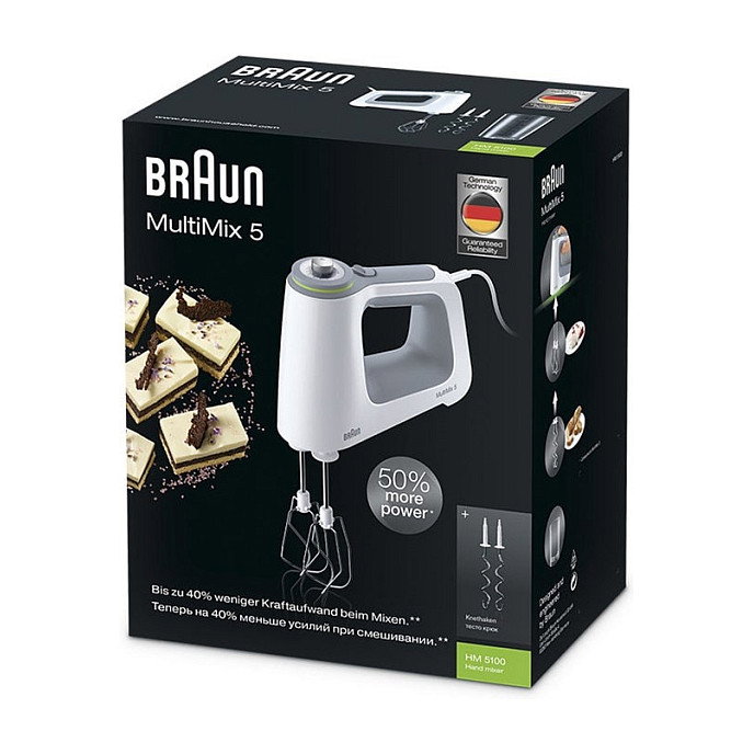 Braun HM 5100 WH MultiMix 5 Batidora de Mano 750W Gris y Blanco Braun HM 5100 WH MultiMix 5 Batidora de Mano 750W Gris y Blanco