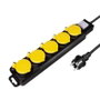 LogiLink Regleta de enchufes para exteriores con 5 tomas de seguridad, interruptor e IP44, negro