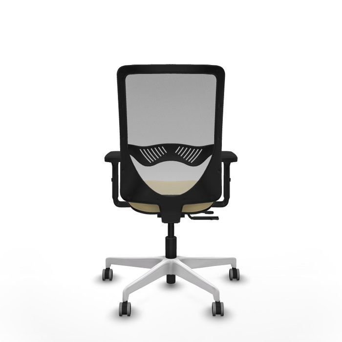 PIQUERAS Y CRESPO Silla de oficina Zulema con mecanismo Sincro/Traslack, Crema y Gris