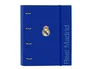 Safta Carpeta de Anillas A4 con Recambio, Cuadrícula 5 mm, Goma y Separadores, Diseño Real Madrid 3ª Equipación 25/26, 4 Anillas de 35 mm, Cartón Forrado