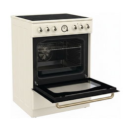 Gorenje GECS6B70CLI Cocina Independiente Eléctrica 71L Horno A++ con 4 Zonas Cerámicas, Color Beige/Acero Inoxidable, 60x60 cm
