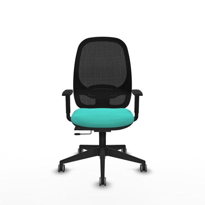 PIQUERAS Y CRESPO Silla de oficina Cilanco con mecanismo Sincro/Traslack, Turquesa y Negro