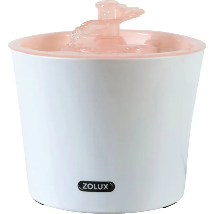 Zolux Fuente de Agua Calypso para Gatos y Perros, 3 Litros, Incluye 2 Filtros, Color Rosa - ZOL1711755564371