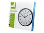 Q-connect Reloj de Pared Redondo de Plástico Negro 34,4 cm Movimiento Silencioso