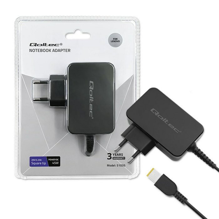 Qoltec Cargador 45W para Lenovo con Slim tip + pin