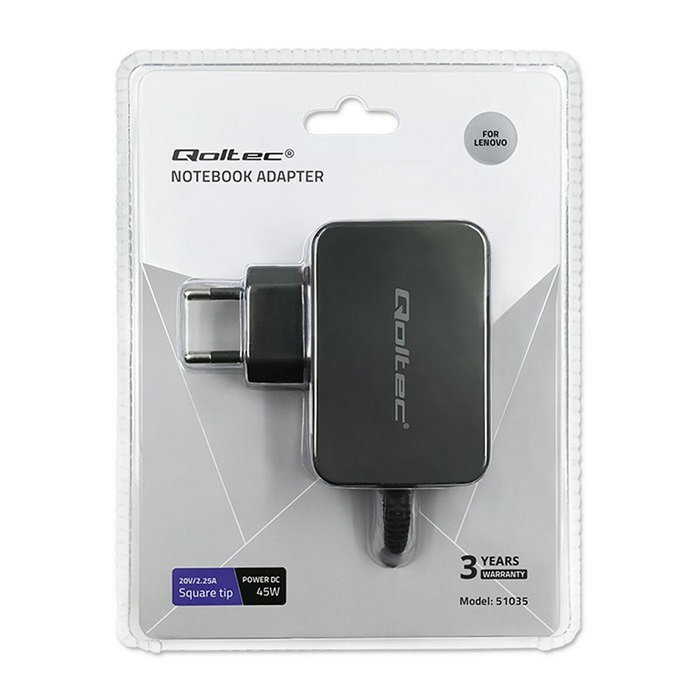 Qoltec Cargador 45W para Lenovo con Slim tip + pin
