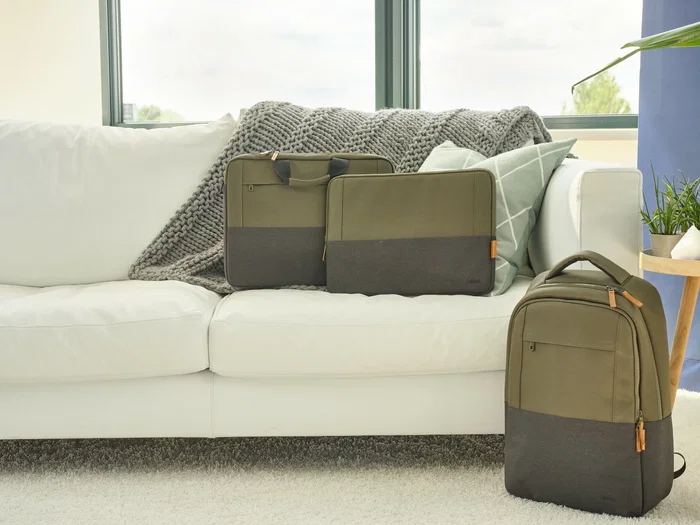 Trust Lisboa Funda para Portátil hasta 16", Sleeve Acolchada Verde, Tejido de Poliéster Reciclado (4 Botellas PET) - Resistente a Golpes y Agua - Ref: 25247