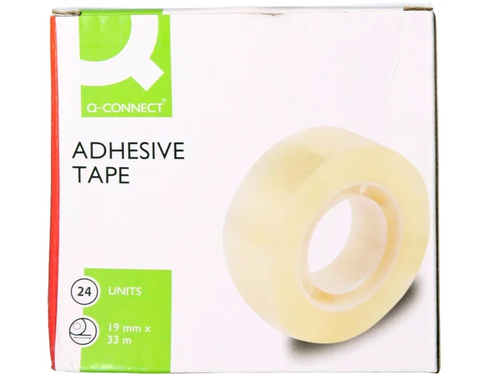 Q-connect Cinta Adhesiva Transparente para Embalaje, 33 m x 19 mm, 1 Unidad en Bolsa Encelofanada