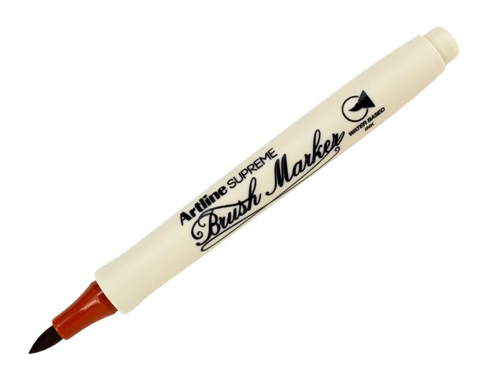 Artline Rotulador Supreme Brush EPFS Punta Pincel Base Agua Trazo Fino Marron