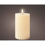 Lumineo Vela de Cera LED Efecto Llama Beige con Relieve