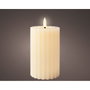 Lumineo Vela de Cera LED Efecto Llama Beige con Relieve