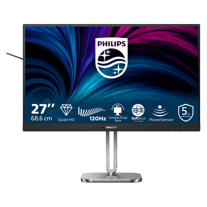 Philips 27B2N4500/00 Monitor 27" Quad HD IPS 120Hz USB HUB Altavoces Ajuste de Altura Giratorio HDMI DP Philips 27B2N4500/00 Monitor 27" Quad HD IPS 120Hz USB HUB Altavoces Ajuste de Altura Giratorio HDMI DP