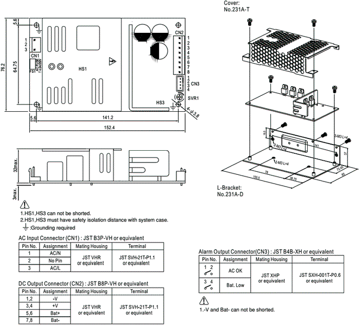 MEAN WELL PSC-160A 160W Buffer con 2 salidas