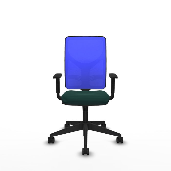 PIQUERAS Y CRESPO Silla de oficina Motilla con mecanismo Sincro, Verde botella y Azul