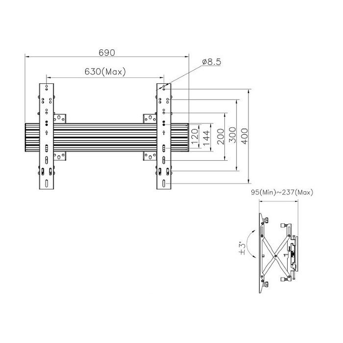 EQUIP Soporte de pared modular para TV 37''-65'' Pop-out EQUIP Soporte de pared modular para TV 37''-65'' Pop-out