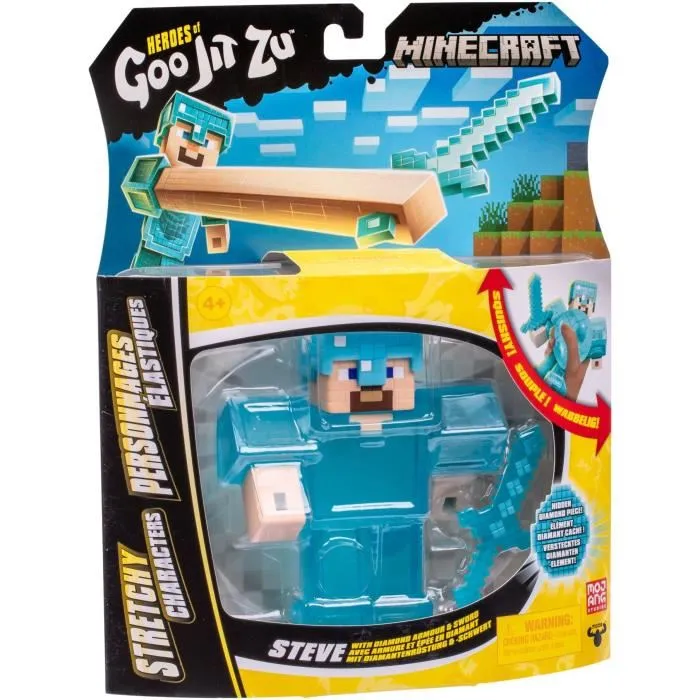 Heroesofgoojitzu Figura Elástica Goo Jit Zu Minecraft Steve 11 cm HER0630996427668 Textura Elástica 3x Elástico Heroesofgoojitzu Figura Elástica Goo Jit Zu Minecraft Steve 11 cm HER0630996427668 Textura Elástica 3x Elástico