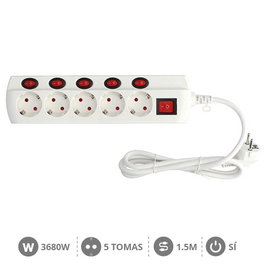 GSC Evolution Base múltiple 5T con multi interruptor 3x1.5mm 1,5M