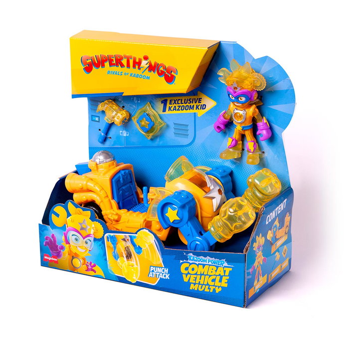 Superthings Vehiculo Combate Kazoom P.Combat Vehicle Multy Pstsp116In220 con Figura Multy Exclusiva y Accesorios
