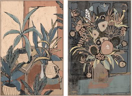 DKD Home Decor Cuadro de Plantas en Lienzo y PS, Surtido de 2 Piezas