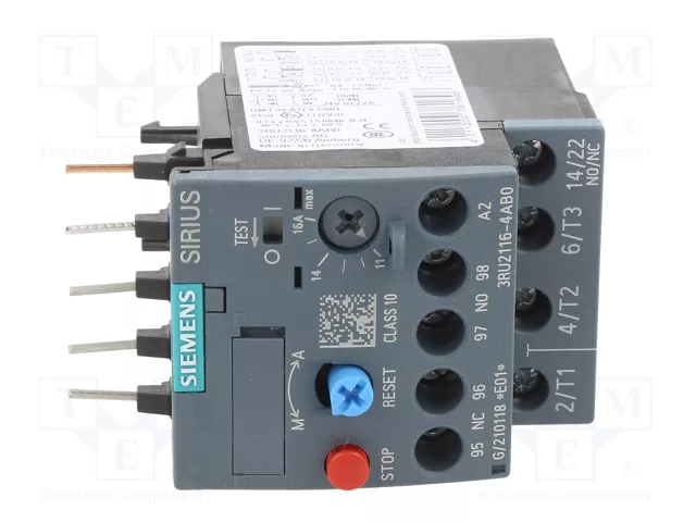 SIEMENS 3RU2116-4AB0 Relé térmico S00 (11-16A) SIEMENS 3RU2116-4AB0 Relé térmico S00 (11-16A)