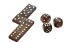 DKD Home Decor Set de 3 Piezas Sheesham y Cristal (2 Juegos) de 15x12,5x4,6 cm de colores Marrón y Dorado