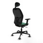 PIQUERAS Y CRESPO Silla de oficina Jorquera con mecanismo Sincro, Verde esmeralda y Negro