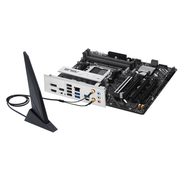 ASUS Placa Base B850M MAX GAMING WiFi, Socket AM5, Compatible con AMD Ryzen 7000/8000/9000 Series, DDR5, WiFi 6, Micro ATX ASUS Placa Base B850M MAX GAMING WiFi, Socket AM5, Compatible con AMD Ryzen 7000/8000/9000 Series, DDR5, WiFi 6, Micro ATX