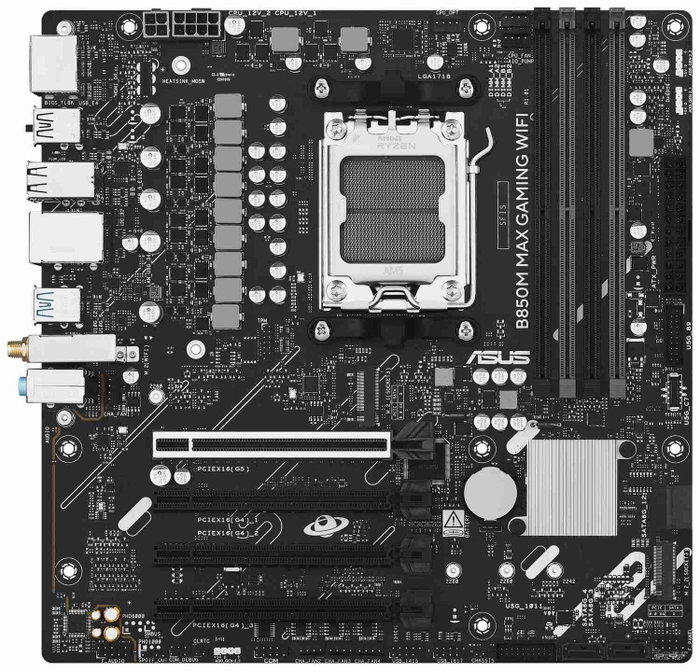 ASUS B850M MAX GAMING WIFI micro ATX con socket AM5 y DDR5