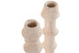 DKD Home Decor Candelabro Blanco Gres 8 x 30.5 x 8 cm (4 Unidades)