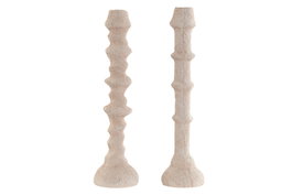 DKD Home Decor Candelabro Blanco Gres 8 x 30.5 x 8 cm (4 Unidades)