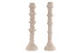 DKD Home Decor Candelabro Blanco Gres 8 x 30.5 x 8 cm (4 Unidades)