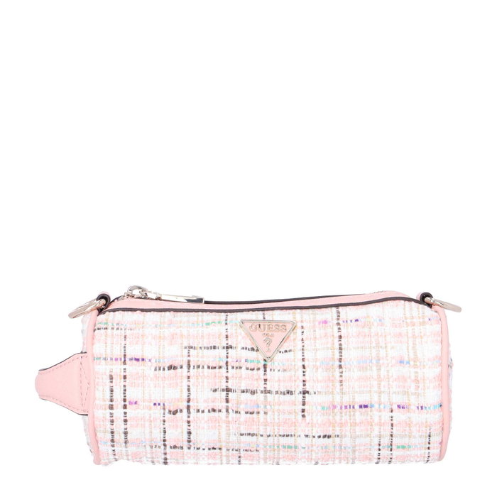 Guess Manhattan Bolso bandolera de tela Tweed rosa
