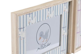 DKD Home Decor Marco Foto Baby Patito Lindo 23 Rosa Azul 1.5 x 17.5 x 22.5 cm (6 Unidades)