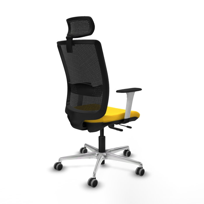 PIQUERAS Y CRESPO Silla de oficina Haches con mecanismo Sincro/Traslack, Amarillo y Negro PIQUERAS Y CRESPO Silla de oficina Haches con mecanismo Sincro/Traslack, Amarillo y Negro