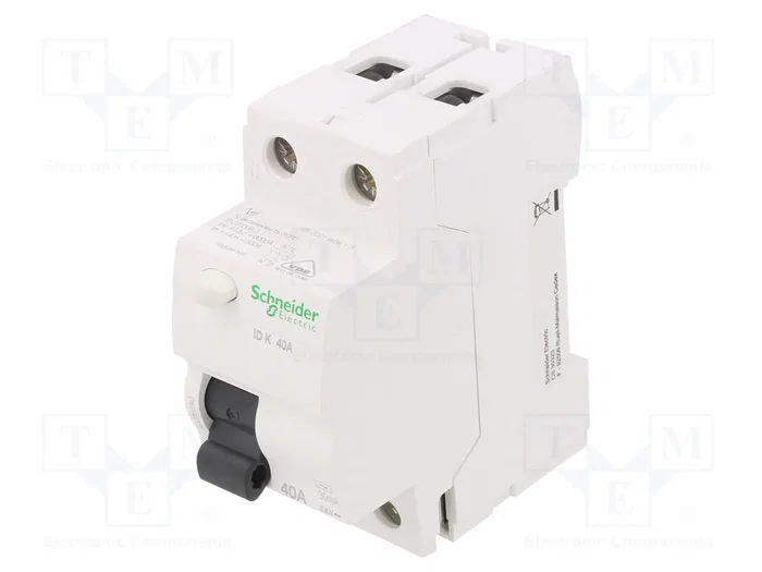 SCHNEIDER ELECTRIC Interruptor diferencial ACTI9 RCD 40A 30mA 2 polos SCHNEIDER ELECTRIC Interruptor diferencial ACTI9 RCD 40A 30mA 2 polos