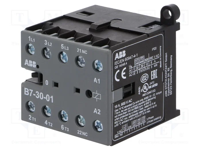 ABB Contactor B7 3-polar 12A 380-415VAC ABB Contactor B7 3-polar 12A 380-415VAC