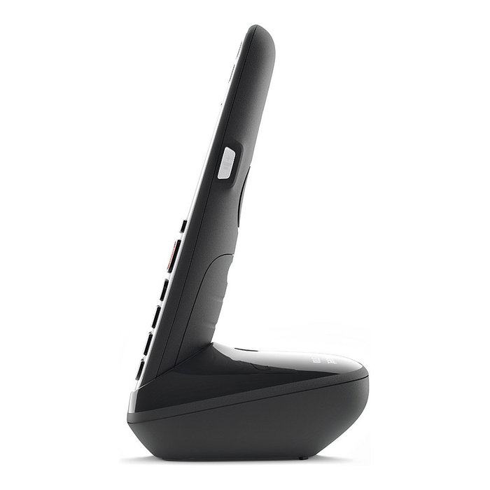 Gigaset E720 Teléfono Inalámbrico DECT/Analógico, Teléfono para Mayores, Botones Grandes Retroiluminados, Compatible con Audífonos, Negro