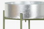 DKD Home Decor Macetero para Terraza y Jardín Plateado Verde Metal 27.5 x 63 x 27.5 cm (4 Unidades)
