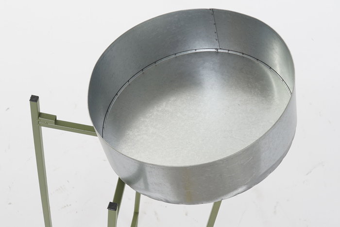 DKD Home Decor Macetero para Terraza y Jardín Plateado Verde Metal 27.5 x 63 x 27.5 cm (4 Unidades)
