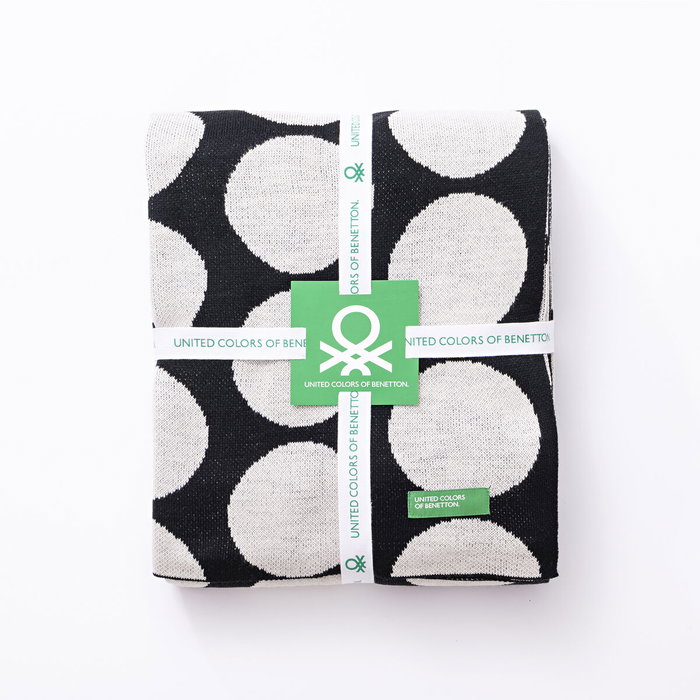 Cubrecamas Benetton Negro 140 x 190 cm Topos