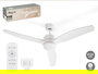 Argon Ventilador de Techo con Luz, 3 Aspas, Blanco, 40W, Motor DC, Mando a Distancia, 116x45x116 cm