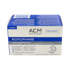 ACM LABORATOIRES Novophane 180Cap. Cápsulas para Cabello y Uñas con Biotina, Zinc y Cobre