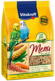 Vitakraft Menu Periquitos 1kg - Alimento completo enriquecido con vitaminas y minerales para periquitos