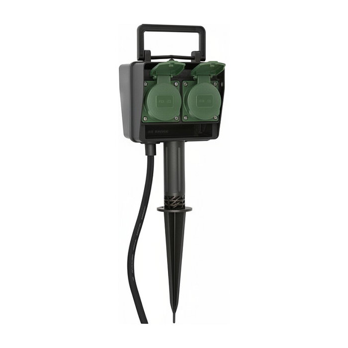 Brennenstuhl 1154450 Gartensteckdose con Erdspieß, 4 Tomas Tipo F, 10m Cable, IP44, Negro, 230V 16A Brennenstuhl 1154450 Gartensteckdose con Erdspieß, 4 Tomas Tipo F, 10m Cable, IP44, Negro, 230V 16A