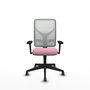 PIQUERAS Y CRESPO Silla de oficina Motilla, Mecanismo Sincro, Rosa/Blanco
