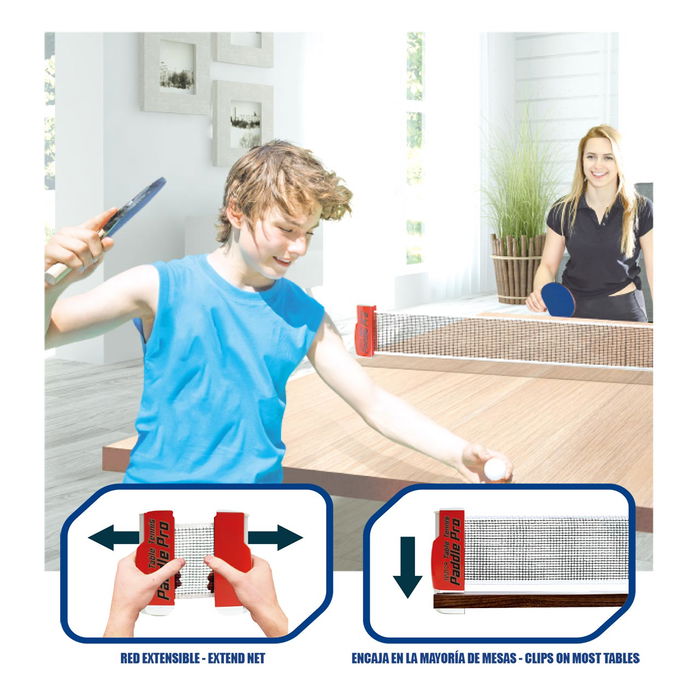 Tachan Set Red y Palas de Ping Pong de Madera para Interior/Exterior Incluye 2 Palas y 2 Pelotas