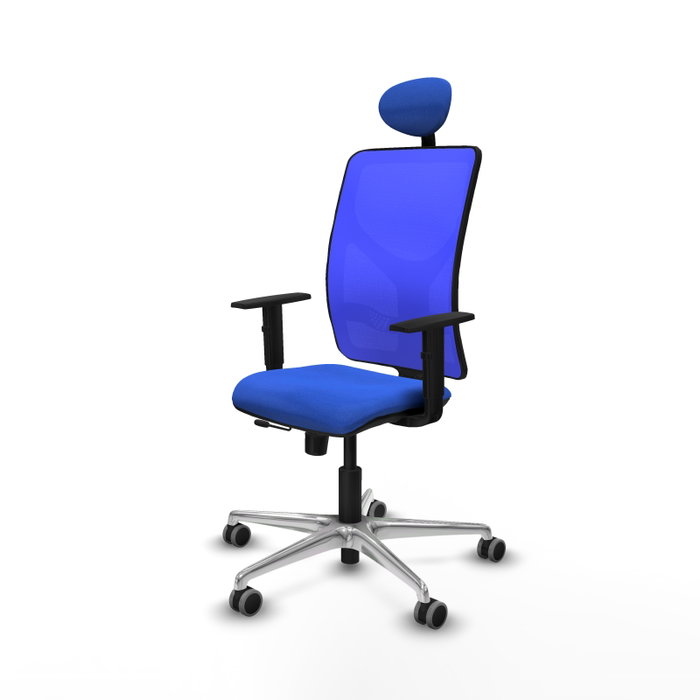 PIQUERAS Y CRESPO Silla de oficina Motilla Azul con mecanismo Sincro/Traslack