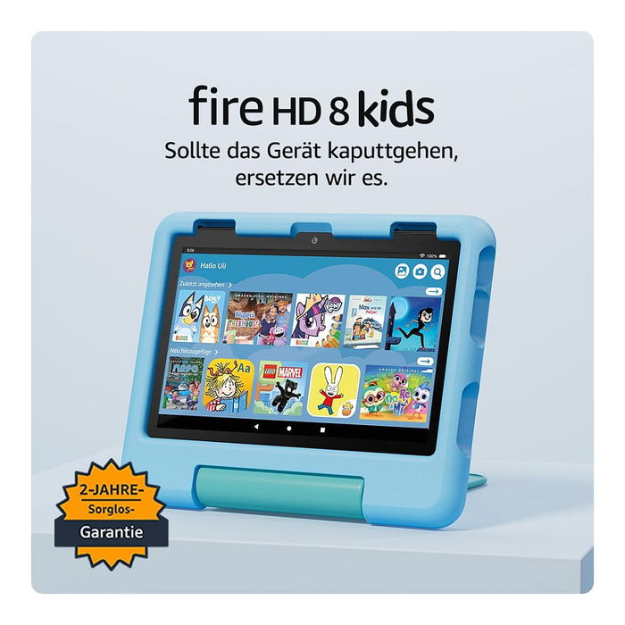 Amazon Fire HD 8 Kids Pro Tablet (2024) 8" 32GB Wi-Fi, 2 Años Garantía, Edad 3 a 7 Años, Color Azul Jungle Cat, Referencia B0CVDLJDWW