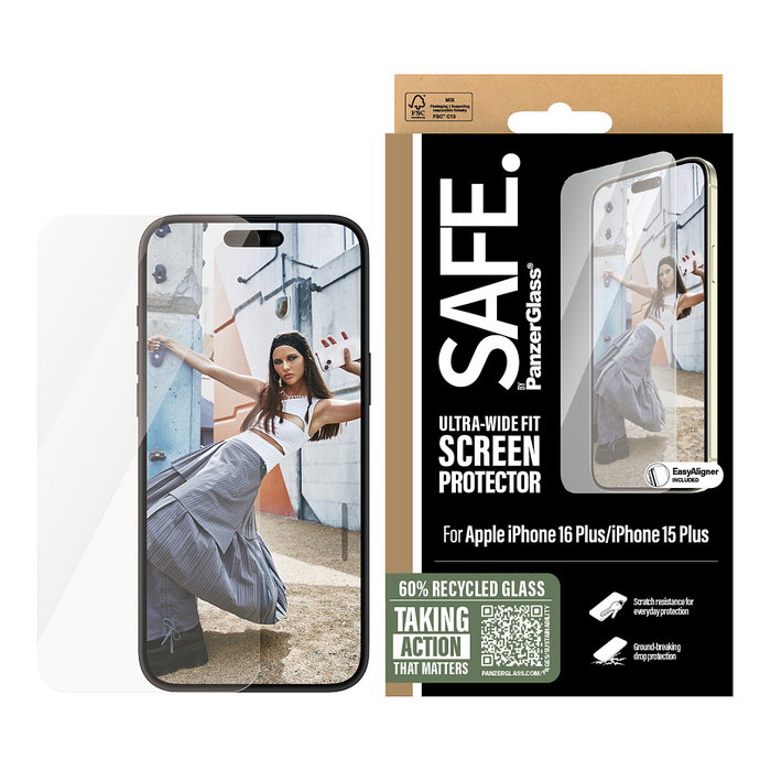PanzerGlass SAFE Ultra-Wide Fit para iPhone 16 Plus y iPhone 15 Plus PanzerGlass SAFE Ultra-Wide Fit para iPhone 16 Plus y iPhone 15 Plus