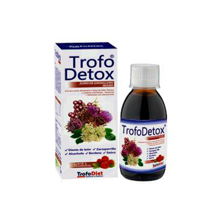 TROFODIET Trofodetox Complemento Alimenticio Depurativo 250 ml - Con Vitaminas, Minerales y Plantas - Sabor Frambuesa - Vegano TROFODIET Trofodetox Complemento Alimenticio Depurativo 250 ml - Con Vitaminas, Minerales y Plantas - Sabor Frambuesa - Vegano